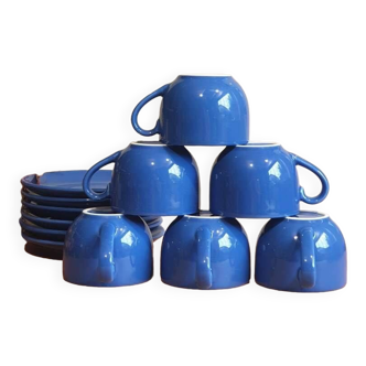 Electric blue cups and saucers