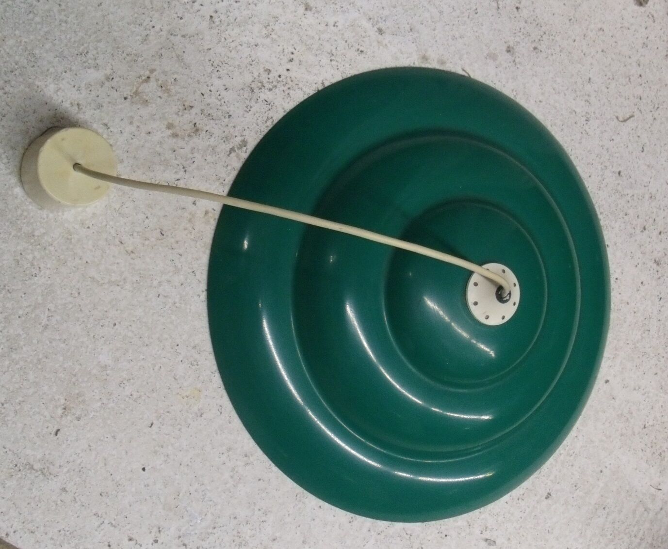 Lustre suspension metal vert et blanc vintage