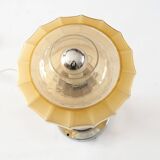 Art Deco glass and chrome lamp