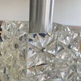 Pendant chandelier in plexiglass diamond point aluminum