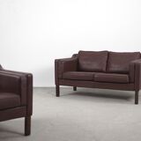 Set of 2 scandinavian leather sofas, 1970ss