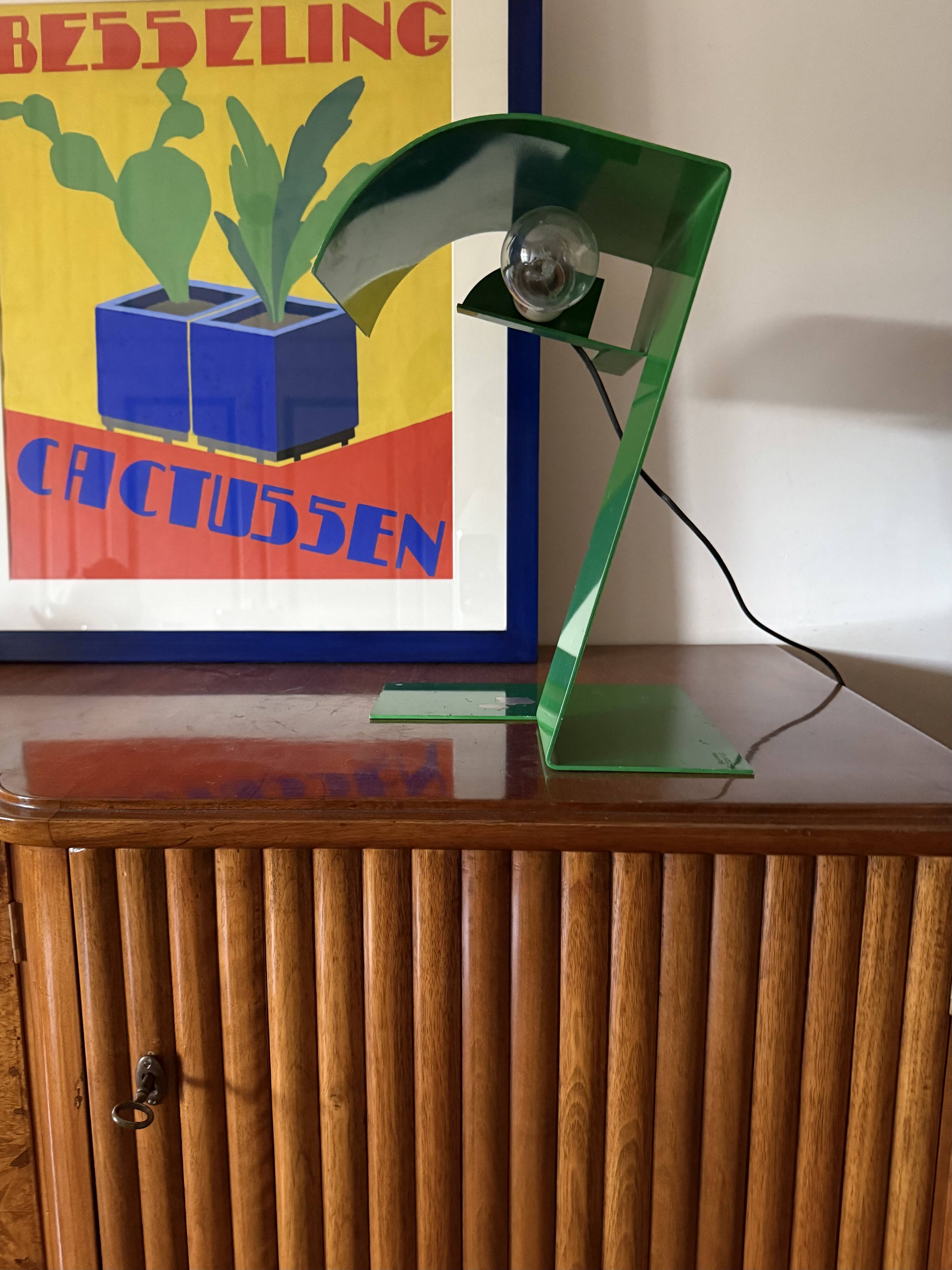 Green 'Blitz' Table Lamp, Trabucco, Vecchi, Volpi, Stilnovo Italy 1972