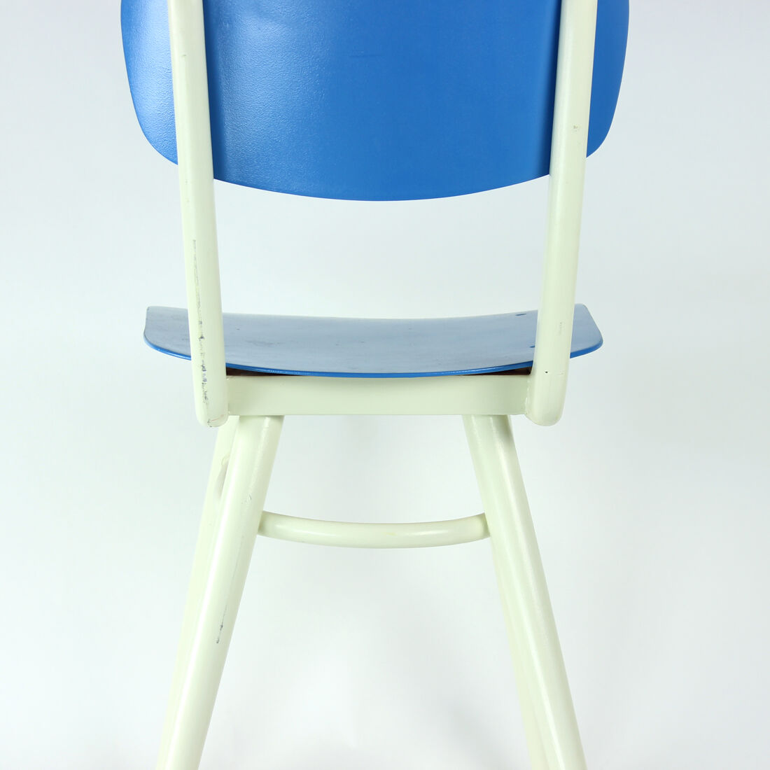 Chair in blue & white by ton, czechoslovakia 1960s