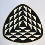 Side table, flower table, small triangle shaped table, checkered, vintage 50s inspired