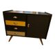 Commode buffet année 60 cuir et bois