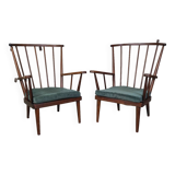 Paire de fauteuils Baumann éventail