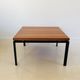 Square metal and walnut coffee table, Italy 60s