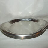 Lot of 10 oval stainless steel dishes