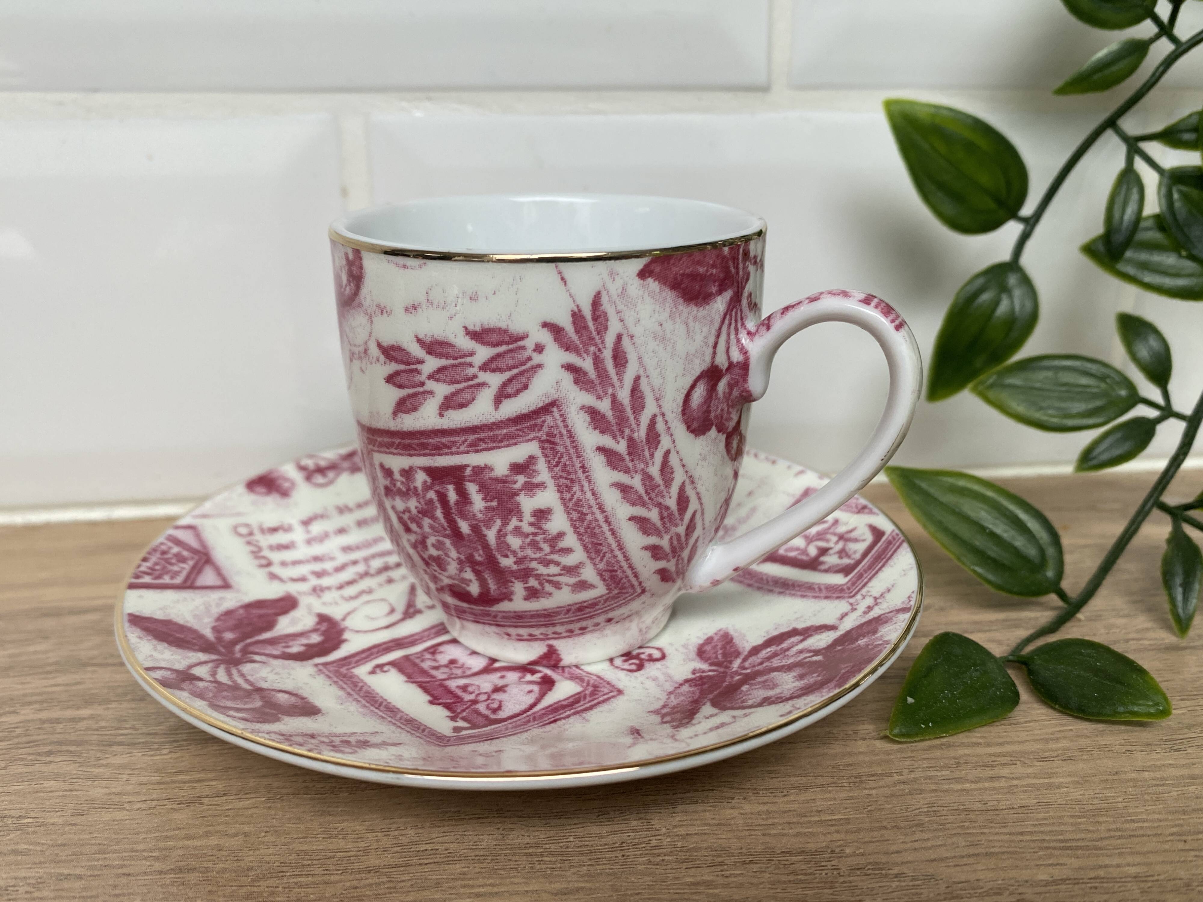 Set of 6 Country Corner coffee cups