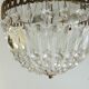 Antique crystal ceiling chandelier, Empire style, patinated gilt metal – pendant light