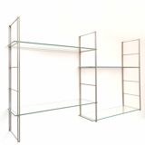 Metal and glass wall shelf