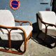 Pair of vintage rattan armchairs