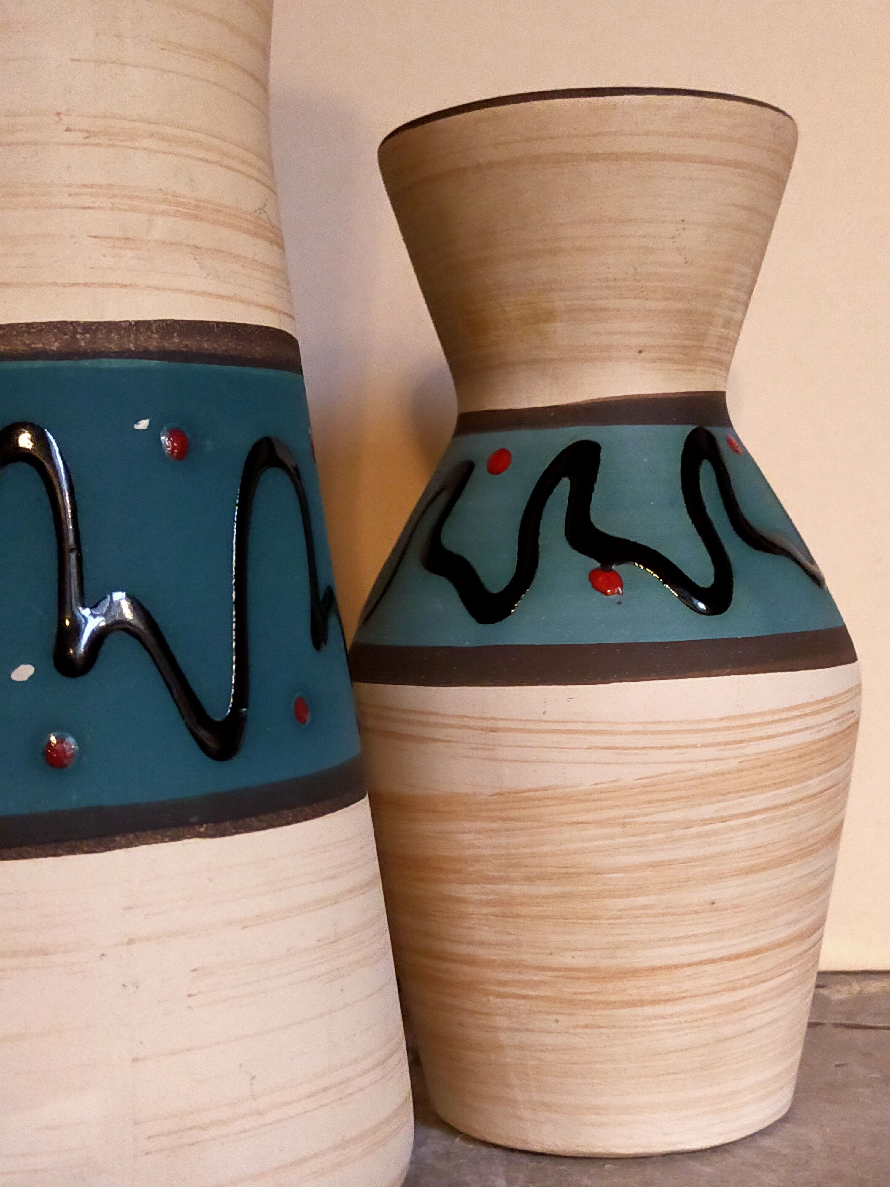 W vase duo.  Germay 50s