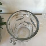 Crystal champagne bucket. Crystal of French Island.  Design and modern.  1960s