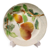 Decorative Plate Barbotine St Clément Made In France Vintage Pear Fruit Pattern