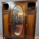 Louis Majorelle: Art Nouveau period mirrored wardrobe in Macassar and Walnut