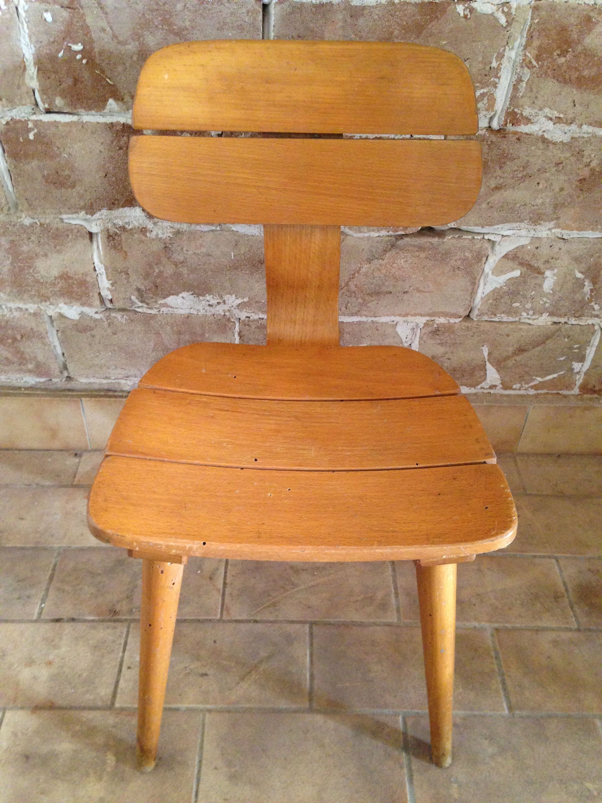 Children's chair Baumann a blades and curved wood Edition 1956
