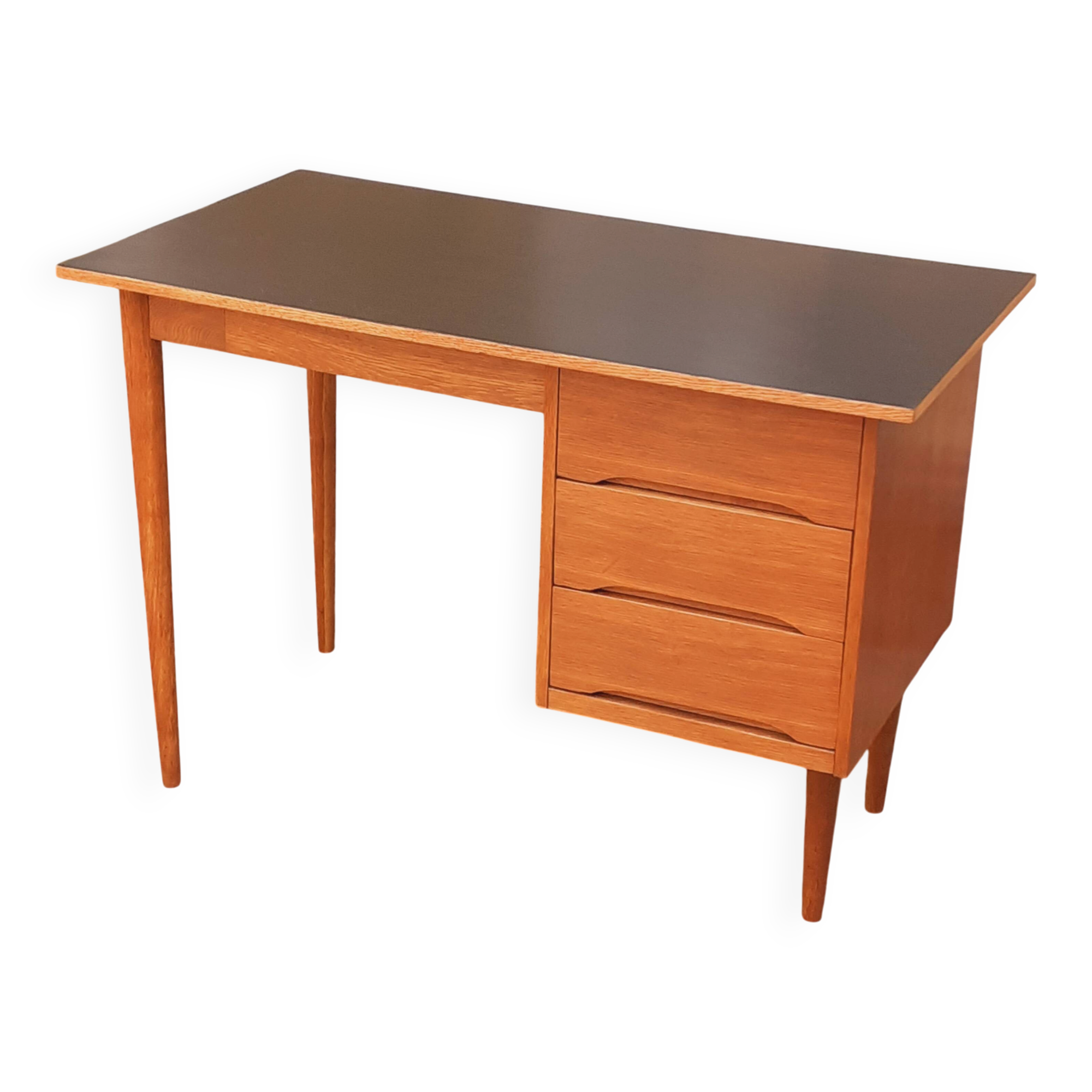 Bureau en chêne vintage année 70 Roumanie.
