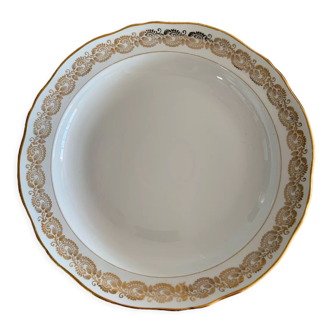 Plat porcelaine du berry france PL motifs doré