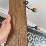 Rattan wall coat rack