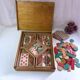 Yellow dwarf game wooden box manufactured by jlr paris early 20th century