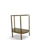 Table d'appoint italienne demi-hexagonale en laiton des années 1970.