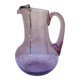 Blown glass pitcher with bubbles, Biot glassware style, vintage.