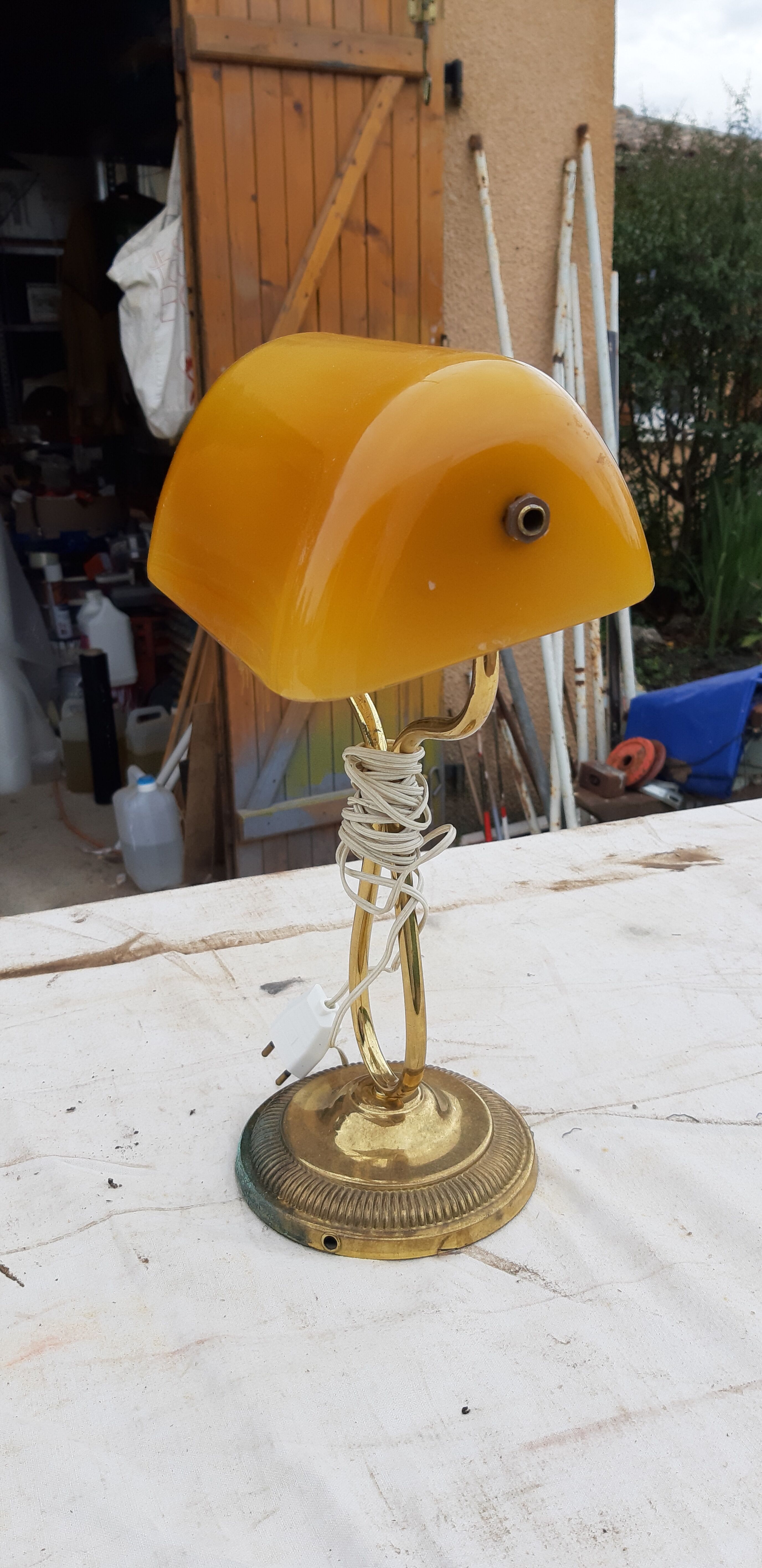 Desk lamp opaline orange-yellow