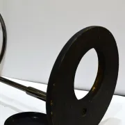 Grey lacquered metal designer umbrella stand, 1980s