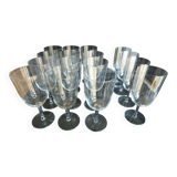 Set of 16 crystal glasses including 12 crystal glasses.