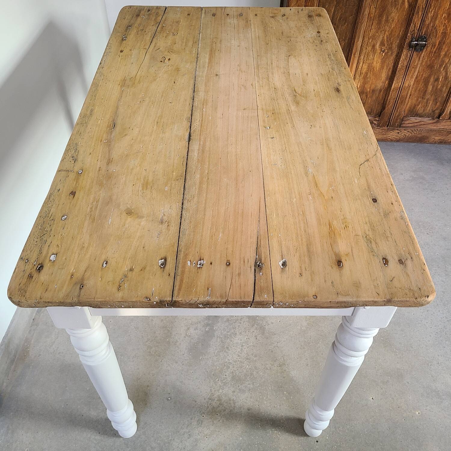 Old dining table Parisian farm kitchen occasional vintage Parisian office