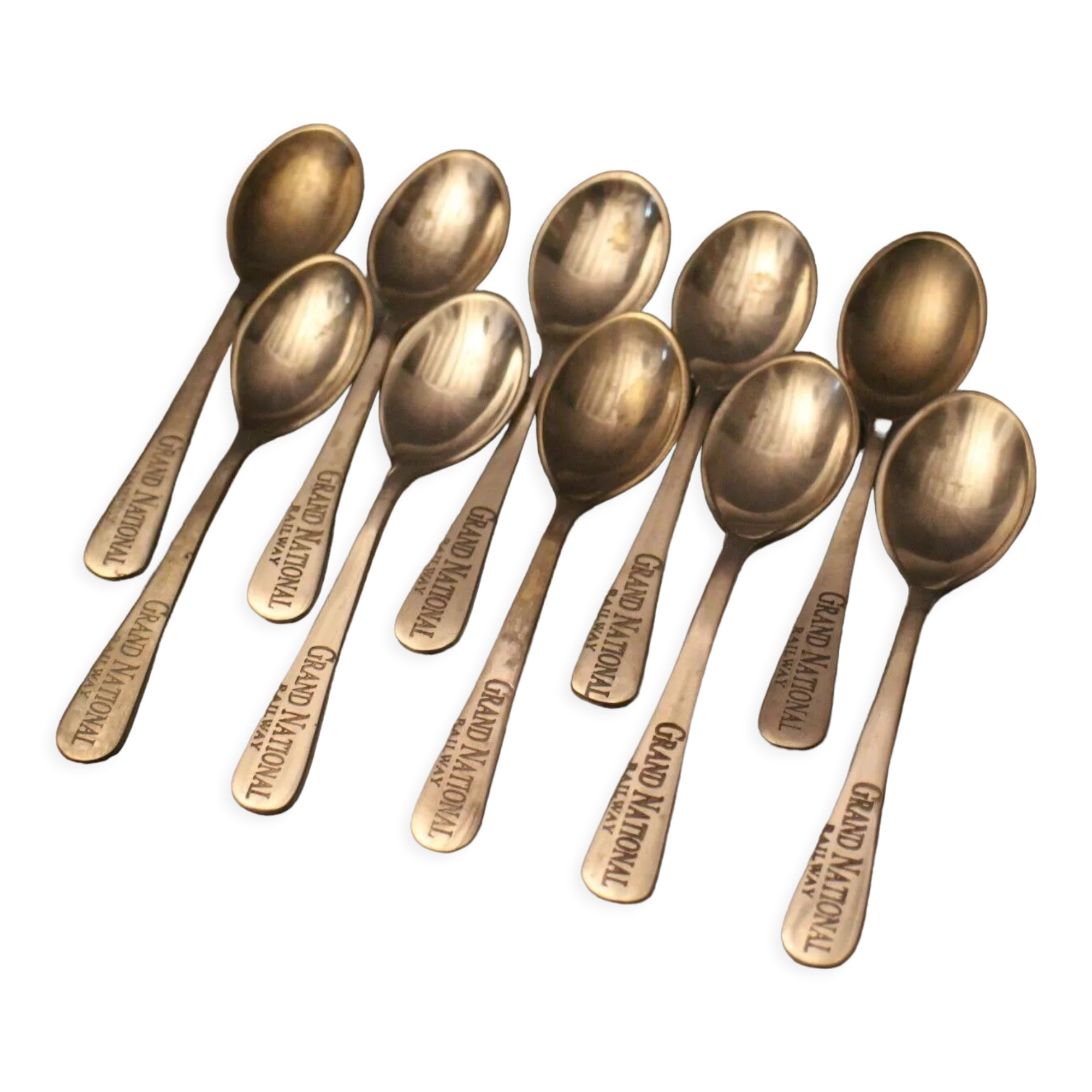 Set of 10 small spoons marked Grand National Railway