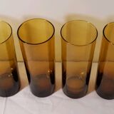 6 glasses amber glass