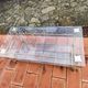 Rectangular coffee table in glass, brass and plexiglass Italy Hollywood Re