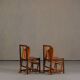 Vintage sculptural unique design dining chairs, France 1960s set of 2