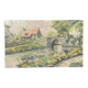 Watercolor on cardboard, house of the stone bridge, (brittany), signed A. Michelin