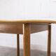 Danish ensemble transformable table 114 cm / 154 + 4 modernist chairs from the 1970s.