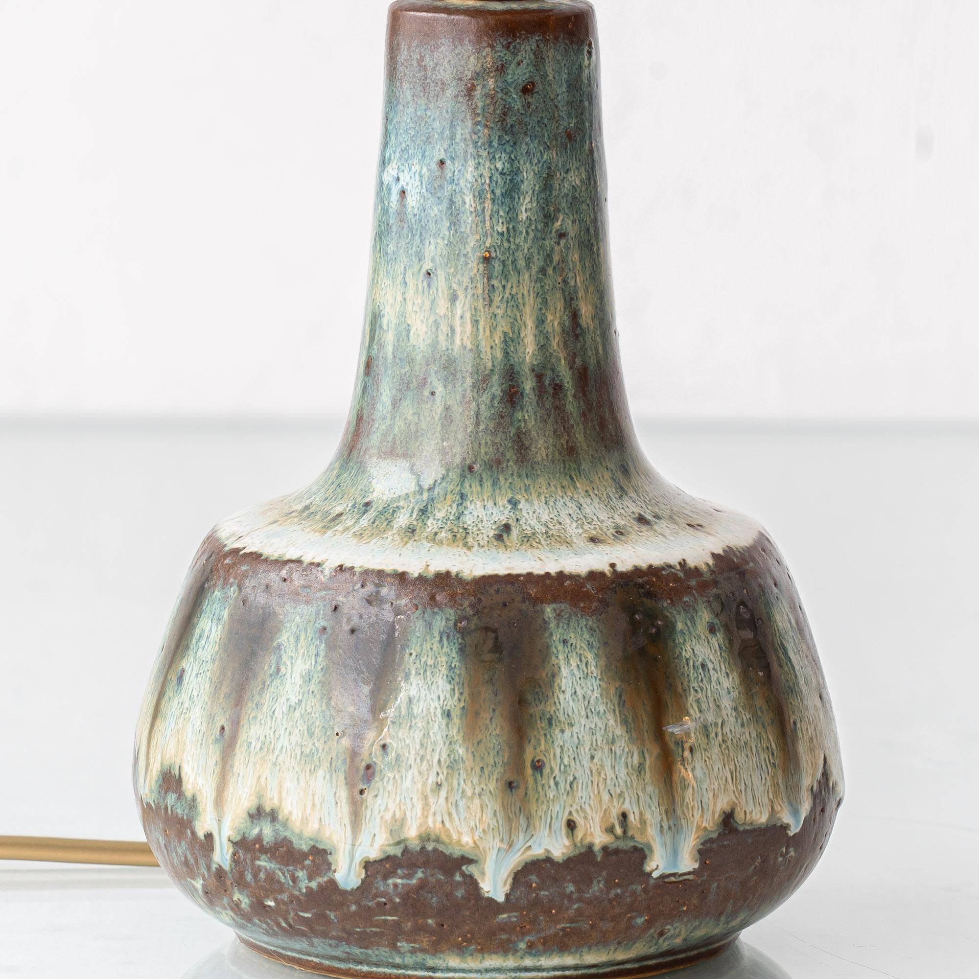 Pair of Søholm Stentøj table lamps, modern organic glazed stoneware, 1960s