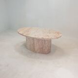 Italian marble oval coffee table, 1970's