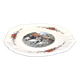Obernai dish in Sarreguemines earthenware in scalloped lentil shape - Alsace horse rider 30 cm