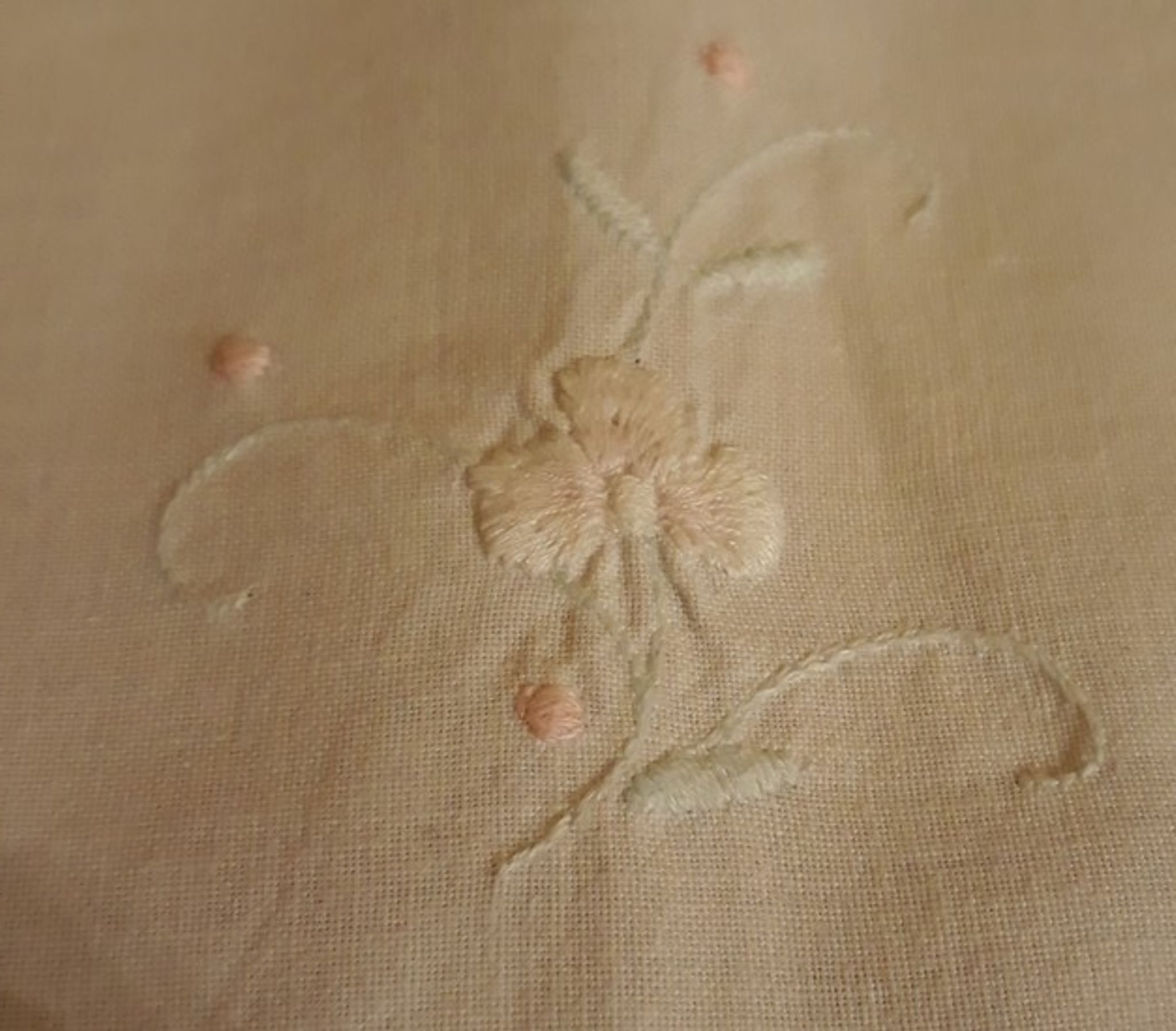 White tablecloth embroidered with lace & days