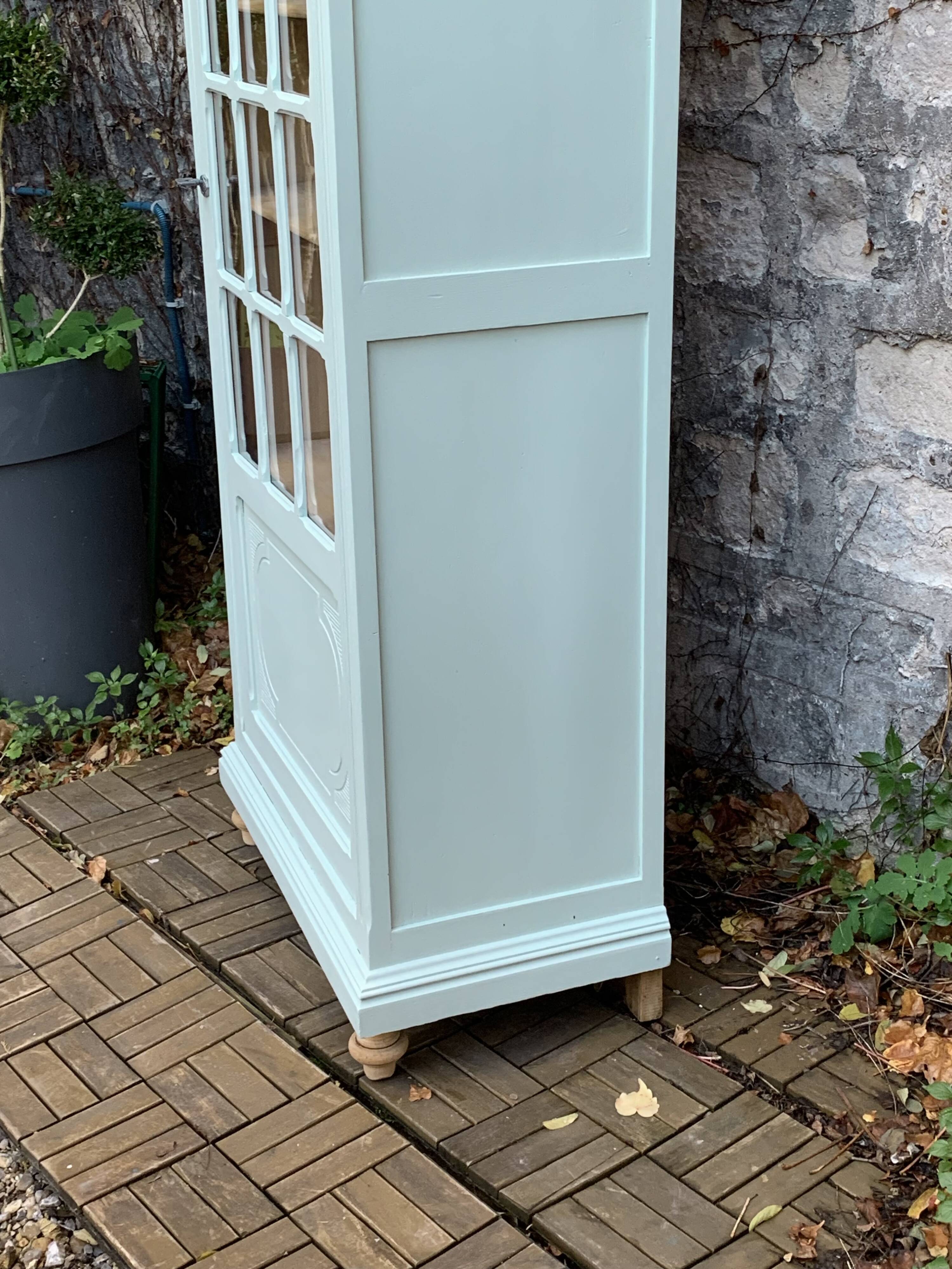 Antique celadon glass Parisian wardrobe H162