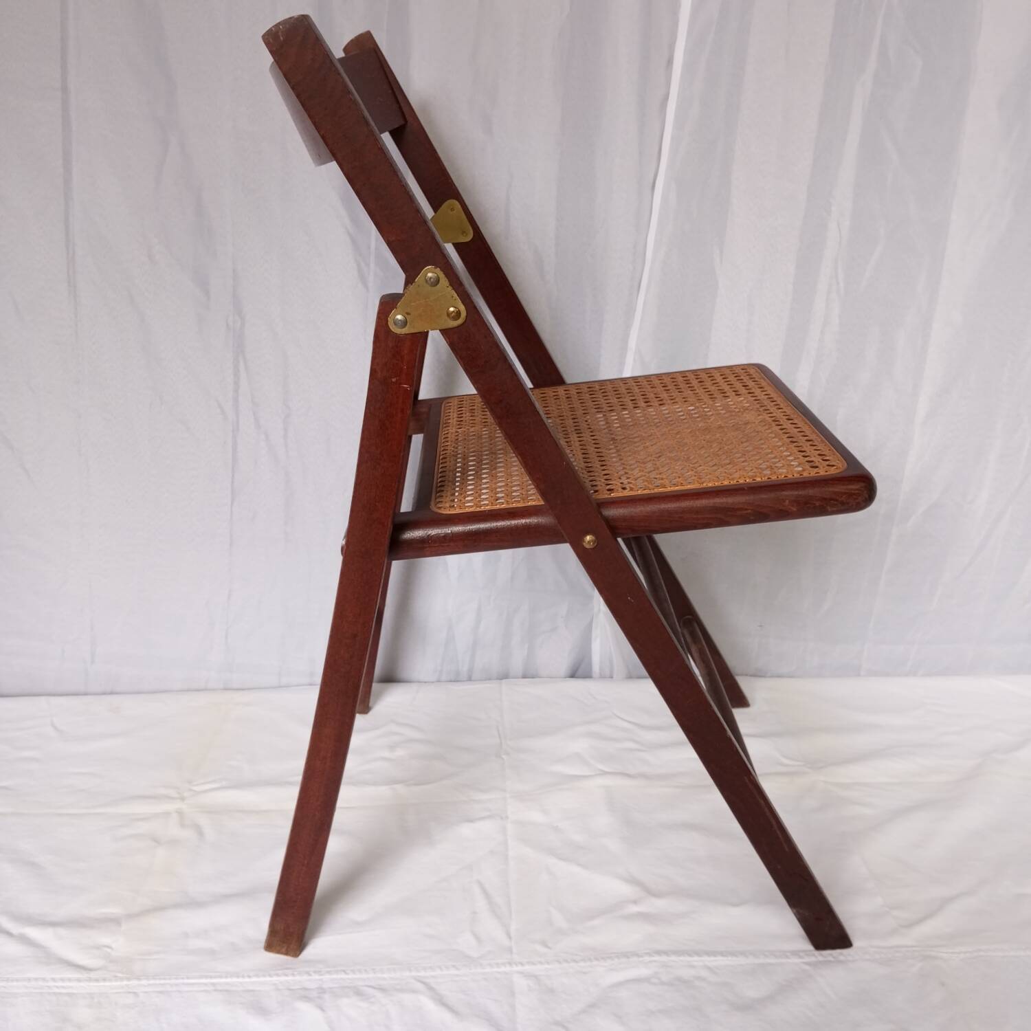 Folding wooden and cane chairs