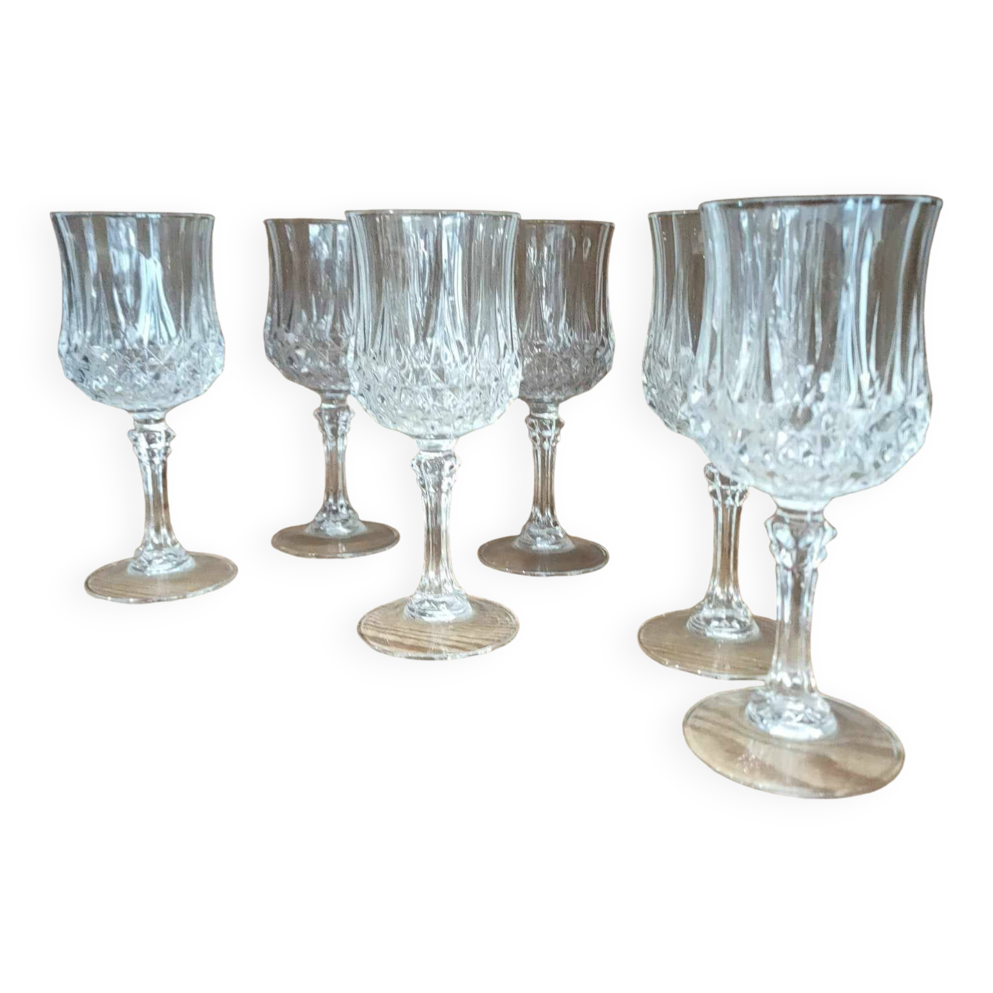 6 verres à pied en cristal