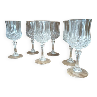 6 crystal stemmed glasses