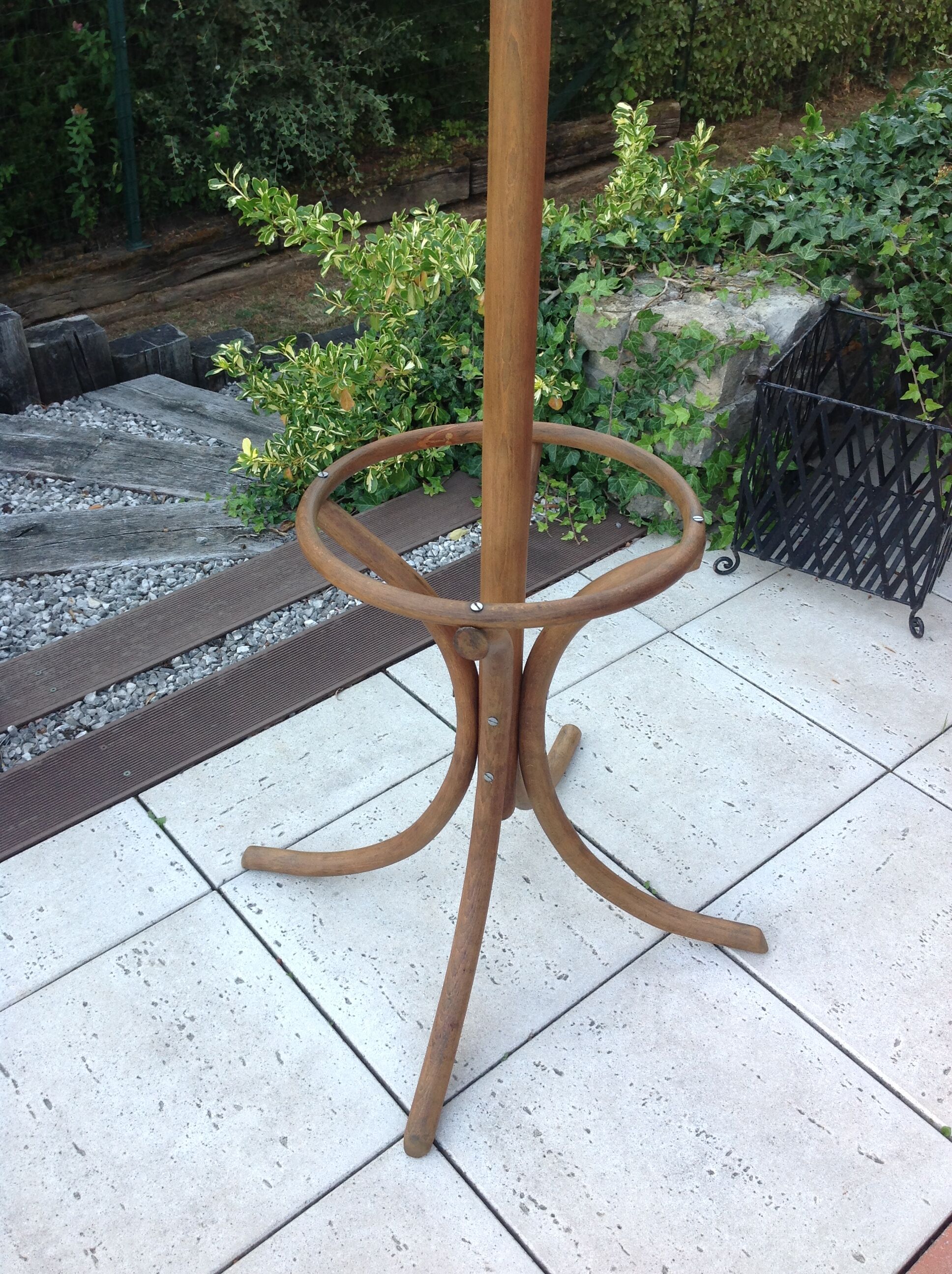 Six-headed coat holder in curved wood vintage 40s-50s