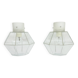 Pair of Limburg Glashütte ceiling lamp flush mount , 1970s