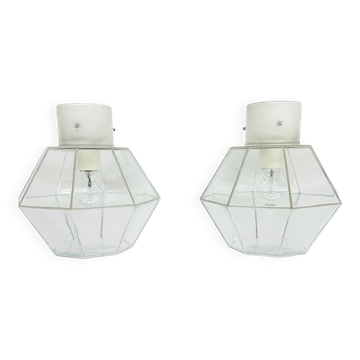 Pair of Limburg Glashütte ceiling lamp flush mount , 1970s