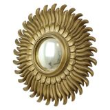 Vintage Sun Mirror Sunburst Mirror Convex Gold Resin 42cm