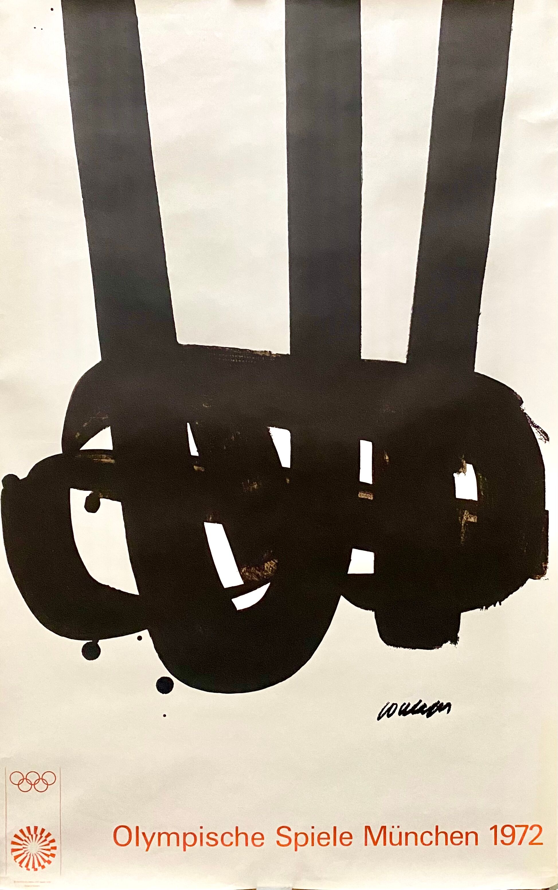 Pierre Soulages- Lithographic Poster OJ Munich 1972 - Olympia Edition